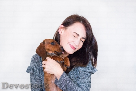Devostock Person Woman Animal Dog Love 4K