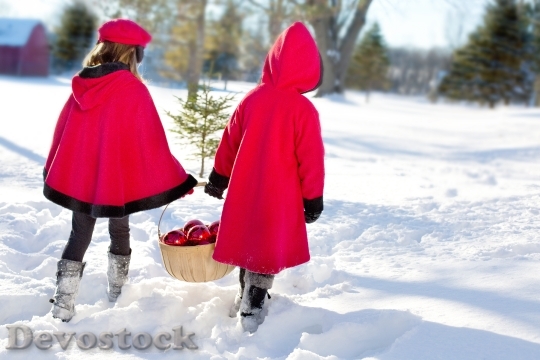 Devostock Christmas Girls Girls nowy 4K