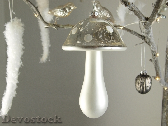 Devostock Decoration Mushroom Noble Slver 4K