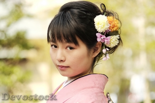 Devostock JAPANESE Girl Traditional Dress KIMONOS 5