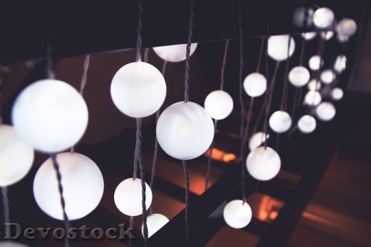 Devostock Stairs Lights Abstract Bubbles 4K