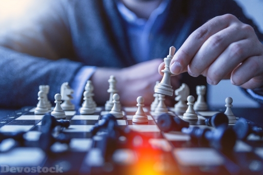 Devostock Chess Planing Playing Business Hands 4K