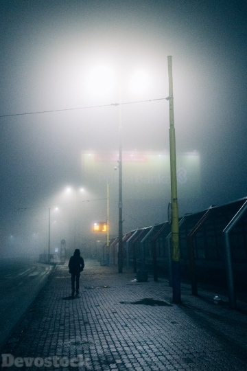 Devostock Lights Outdoor City Man Fog 4k