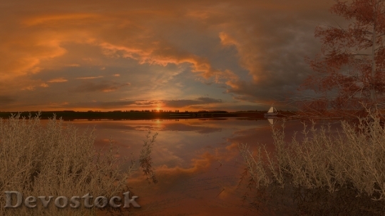 Devostock Lake Sunset Nature Calm