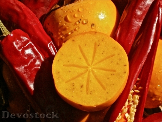Devostock Khaki Diospyros Kaki Fruit 1