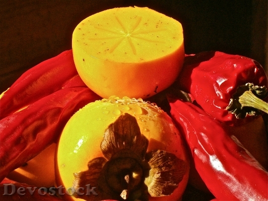 Devostock Khaki Diospyros Kaki Fruit 2