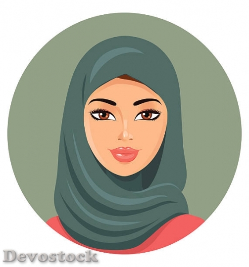 Devostock vector-hijab-style-beautiful-arabic-muslim-woman-v$1