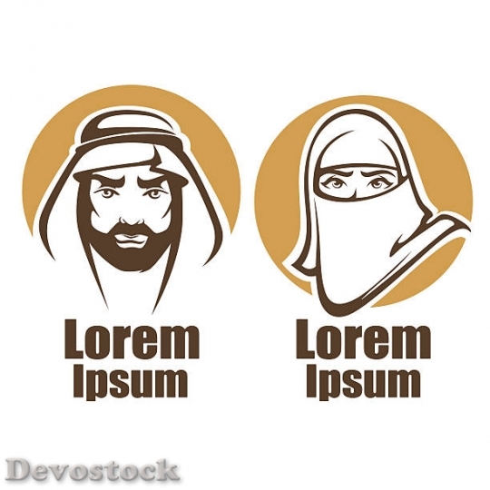 Devostock vector-muslim-faces-vector-emblems-collection-vect$2