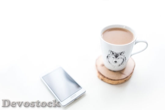 Devostock Coffee Mug White Wolf