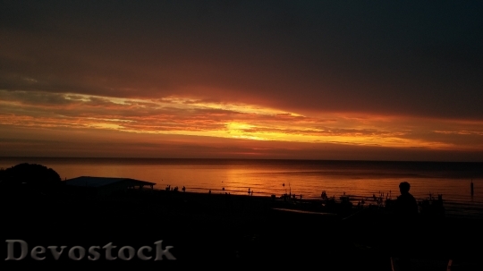 Devostock Sunset Cutter Sea Coast