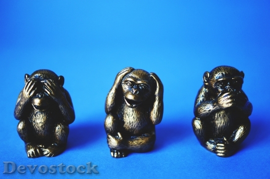 Devostock Art Monkeys Statues 13403 4K