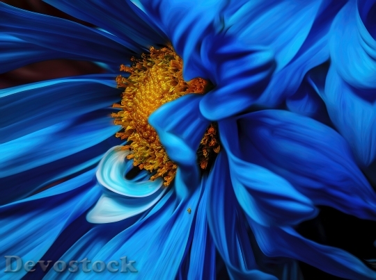 Devostock Blue Petals Flower 116549 4K
