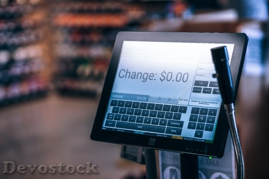 Devostock Desk Technology Blur 81103 4K