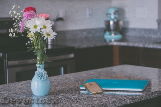Devostock Flowers Macbook Kitchen 110361 4K