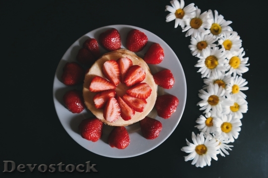 Devostock Food Plate Flowers 13148 4K