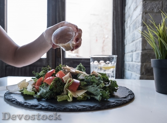 Devostock Food Plate Salad 133213 4K