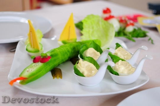 Devostock Food Plate Vegetables 3472 4K