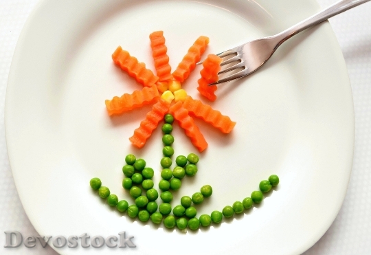 Devostock Food Plate Vegetables 4518 4K