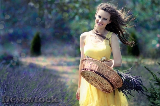 Devostock Girl Lavender Cos Flowers 16055 4K.jpeg