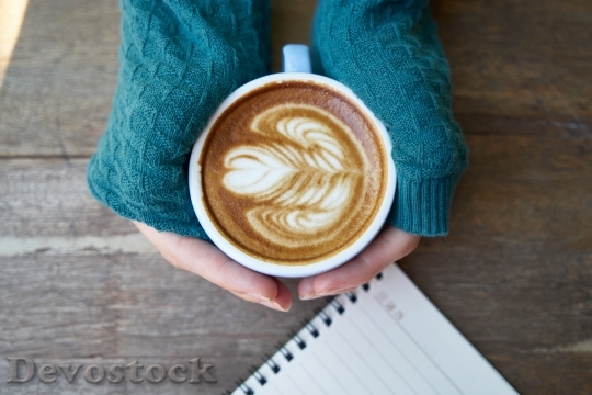 Devostock Hands Art Coffee 43343 4K