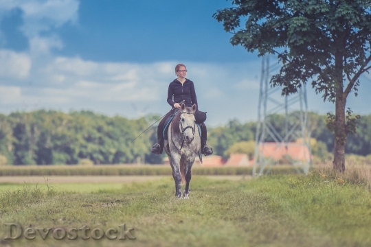 Devostock Landscape Nature Person Girl Horse 4K