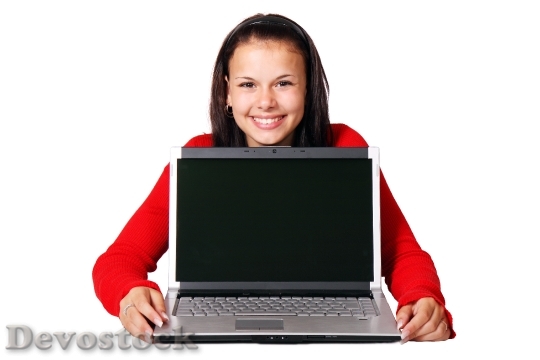 Devostock Person Woman Laptop 4119 4K