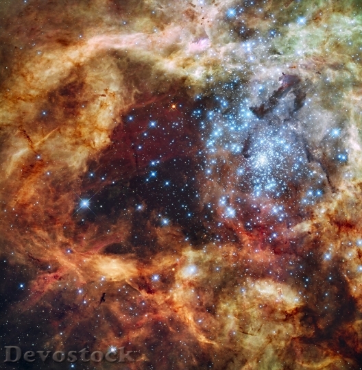 Devostock Space Cosmos Blue Stars HD
