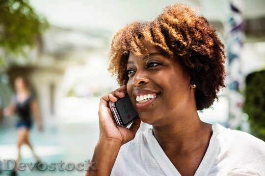Devostock Woman Smartphone Connection 135016 4K
