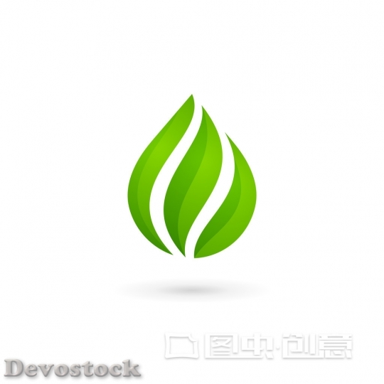 Devostock Water drop eco leaves logo design template icon. May be used in 