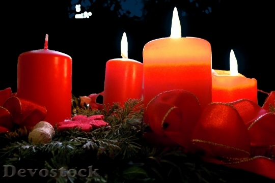 Devostock Advent Wreath Candles Advnt 0 4K