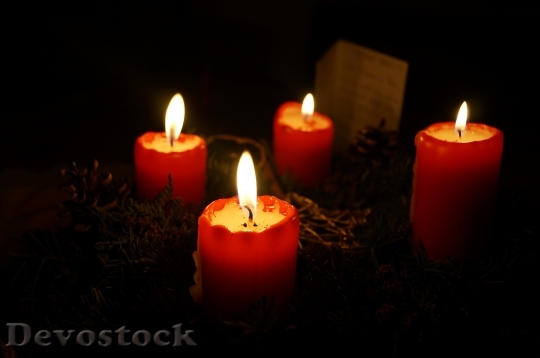 Devostock Advent Wreath Candles Avent 4K