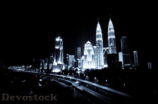 Devostock Black And White City Lights53436 4K