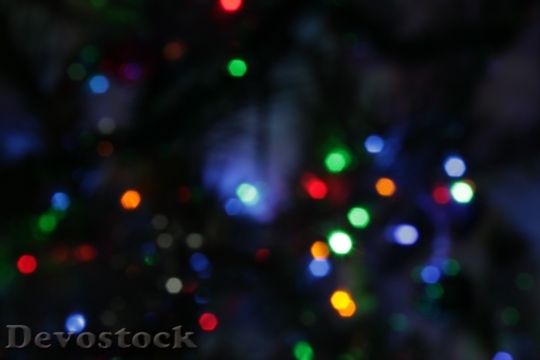 Devostock Bokeh Lights ChristmasTree 4K