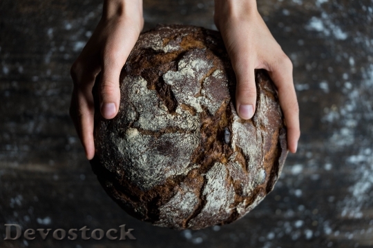 Devostock Bread Food Wood 74588 4K