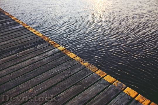 Devostock Bridge Waves Wooden Water Suace 4K