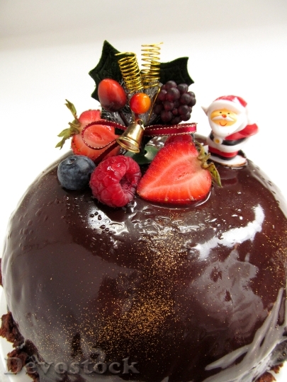 Devostock Cake Christmas Fruit Rasperry 4K