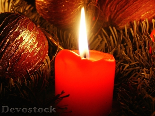 Devostock Candle Christmas Light Avent 4K