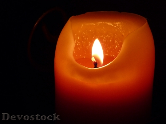 Devostock Candle Flame Wax Canle 1 4K
