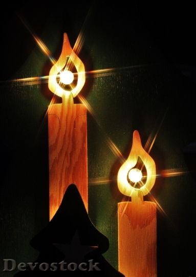Devostock Candles From Wood Chritmas 4K