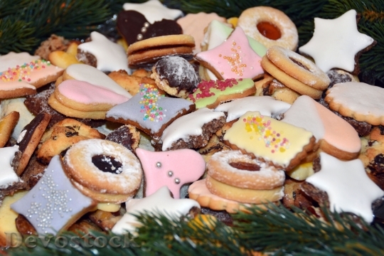 Devostock Christmas Biscuits Colorful Cokies 4K