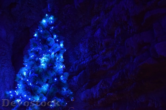 Devostock Christmas Christmas TreeBlue 4K