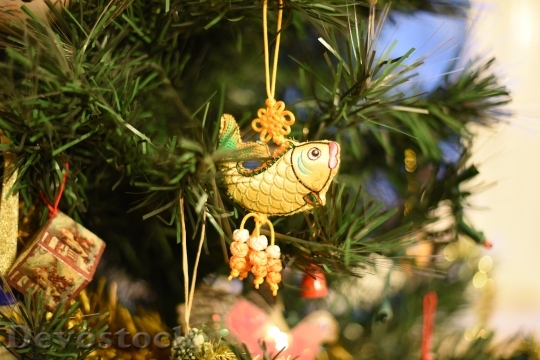 Devostock Christmas Decoration TreeFish 4K