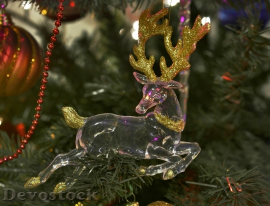 Devostock Christmas Decorations Glass Ornaents 4K
