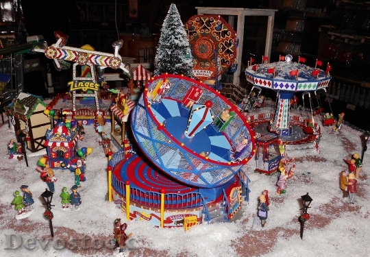 Devostock Christmas Market Miniatures 55473 4K