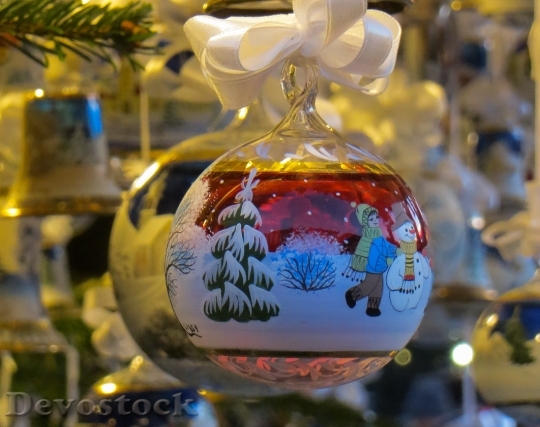 Devostock Christmas Ornament Glas Art 4K