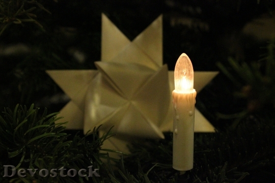 Devostock Christmas Tree Candle Chritmas 4K