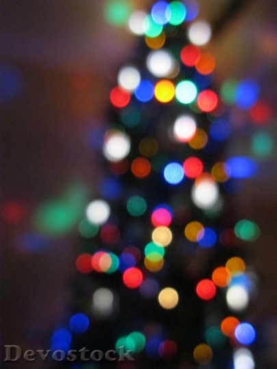 Devostock Christmas Tree Colors Lghts 4K