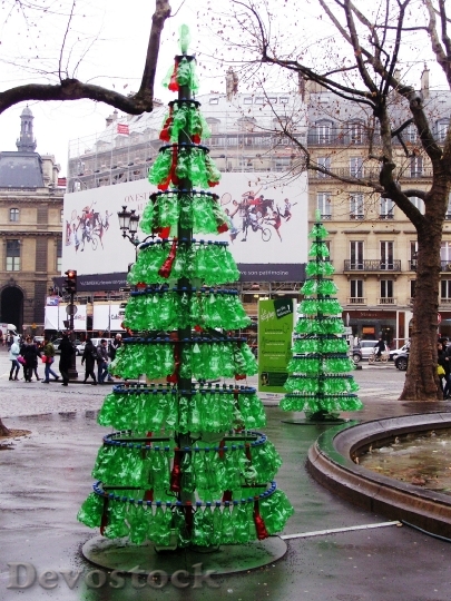 Devostock Christmas Trees Pari Art 4K