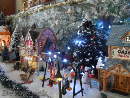 Devostock Christmas Village Winter Christas 1 4K