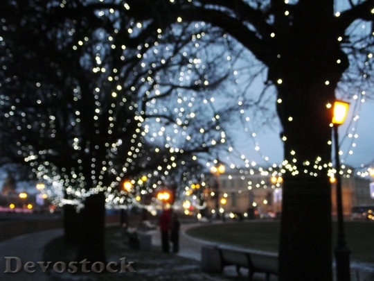 Devostock City Lights Evening Wnter 4K